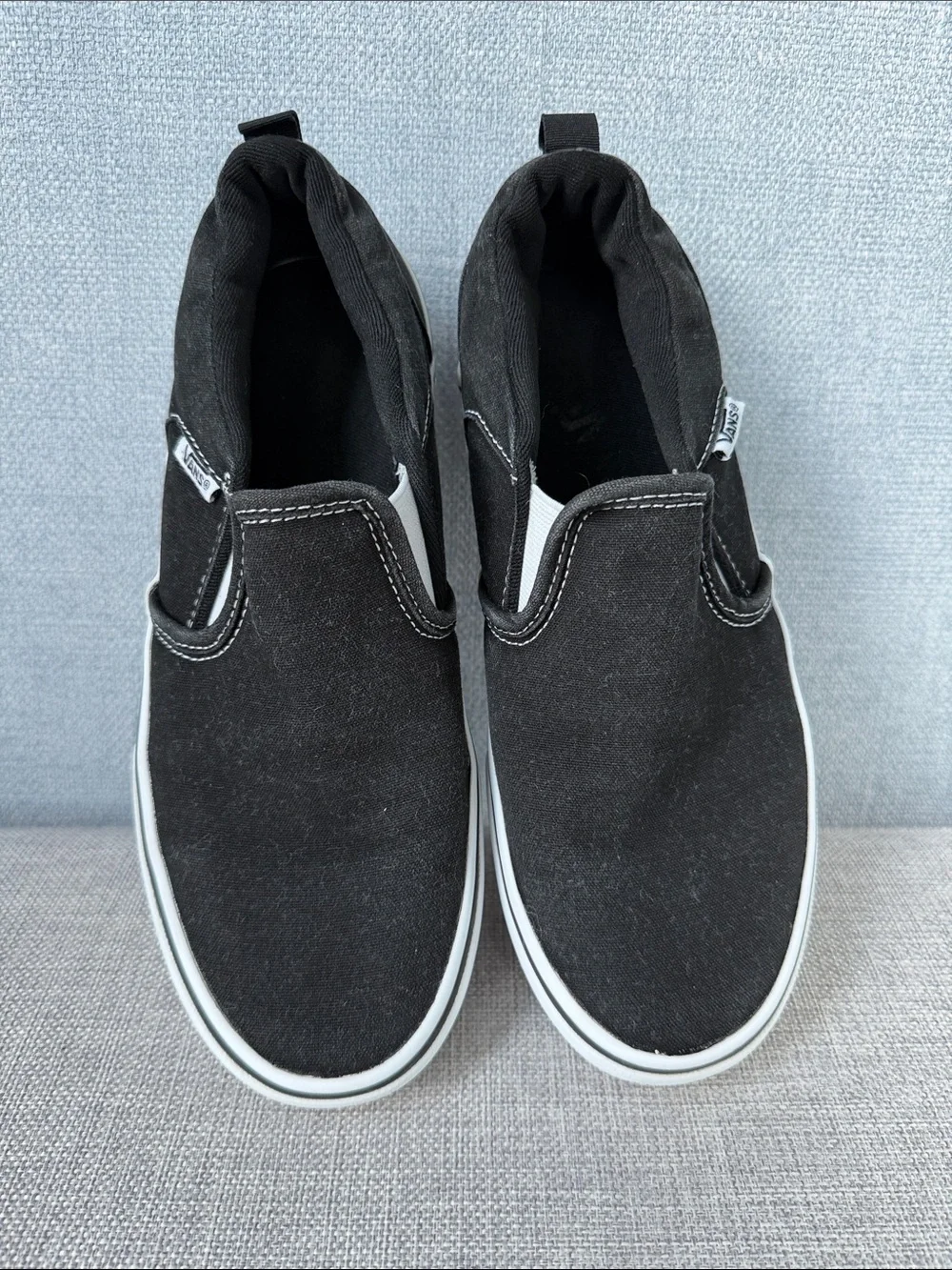 Kids Vans Black Slip-On Canvas Loafers with White Midsole Size 5,5 (Big Kid)